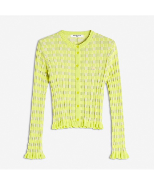 メゾンキツネ　ベイビーフォックスカーディガン　ライトイエロー　Sサイズ MAISON KITSUNE メゾンキツネ レディース トップス ベイビー