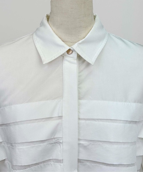 DIARIUM（ディアリウム）の「横プリーツブラウス（シャツ/ブラウス・レディース・ブルー/オフホワイト・M）」の20枚目の写真