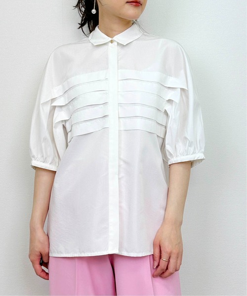 DIARIUM（ディアリウム）の「横プリーツブラウス（シャツ/ブラウス・レディース・ブルー/オフホワイト・M）」の10枚目の写真