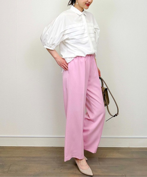 DIARIUM（ディアリウム）の「横プリーツブラウス（シャツ/ブラウス・レディース・ブルー/オフホワイト・M）」の8枚目の写真