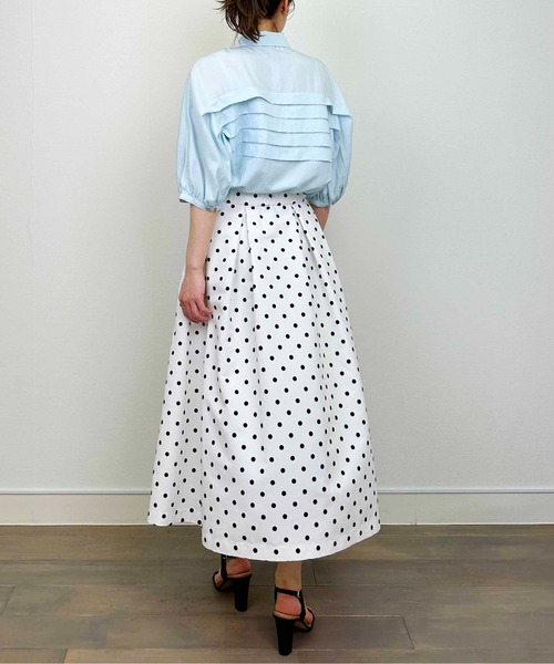 DIARIUM（ディアリウム）の「横プリーツブラウス（シャツ/ブラウス・レディース・ブルー/オフホワイト・M）」の19枚目の写真