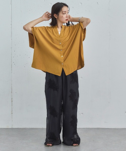 Doux archives（ドゥアルシーヴ）の「【新色追加】ウォッシャブルリネンライクスキッパープルオーバー（シャツ/ブラウス・レディース・オフホワイト/グレー/サックスブルー/ミント/ブラック/イエロー/キャメル・FREE）」の17枚目の写真