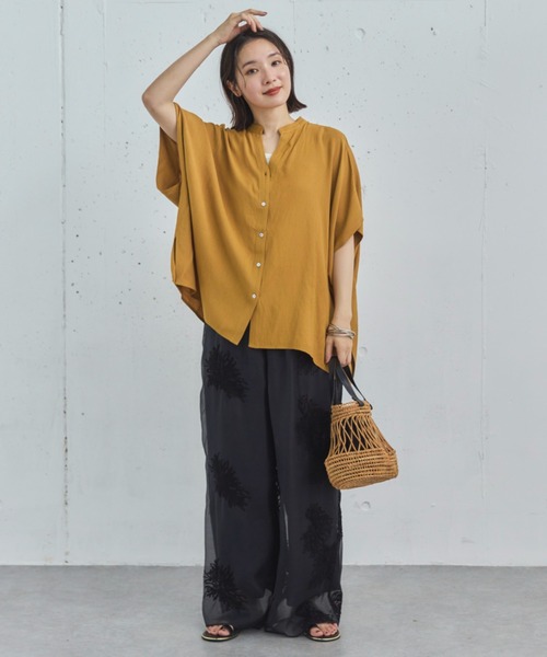 Doux archives（ドゥアルシーヴ）の「【新色追加】ウォッシャブルリネンライクスキッパープルオーバー（シャツ/ブラウス・レディース・オフホワイト/グレー/サックスブルー/ミント/ブラック/イエロー/キャメル・FREE）」の18枚目の写真