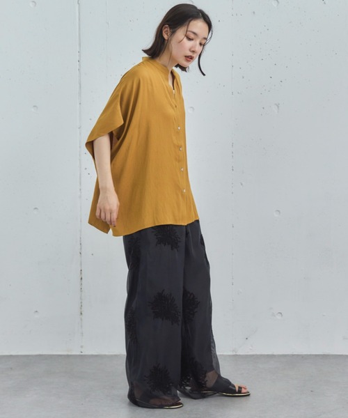 Doux archives（ドゥアルシーヴ）の「【新色追加】ウォッシャブルリネンライクスキッパープルオーバー（シャツ/ブラウス・レディース・オフホワイト/グレー/サックスブルー/ミント/ブラック/イエロー/キャメル・FREE）」の20枚目の写真