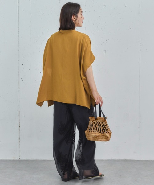 Doux archives（ドゥアルシーヴ）の「【新色追加】ウォッシャブルリネンライクスキッパープルオーバー（シャツ/ブラウス・レディース・オフホワイト/グレー/サックスブルー/ミント/ブラック/イエロー/キャメル・FREE）」の21枚目の写真