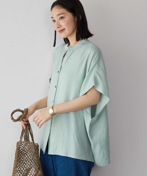 Doux archives（ドゥアルシーヴ）の「【新色追加】ウォッシャブルリネンライクスキッパープルオーバー（シャツ/ブラウス・レディース・オフホワイト/グレー/サックスブルー/ミント/ブラック/イエロー/キャメル・FREE）」の14枚目の写真