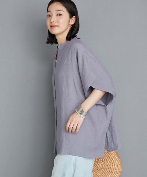 Doux archives（ドゥアルシーヴ）の「【新色追加】ウォッシャブルリネンライクスキッパープルオーバー（シャツ/ブラウス・レディース・オフホワイト/グレー/サックスブルー/ミント/ブラック/イエロー/キャメル・FREE）」の11枚目の写真