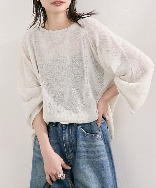 JOURNAL STANDARD（ジャーナルスタンダード）の「ペーパーヤーンサマーニットプルオーバー（ニット/セーター・レディース・ブラック/ピンク/ホワイト系その他・FREE）」の21枚目の写真