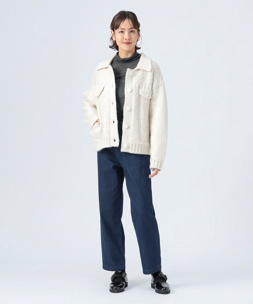 BEAMS HEART（ビームスハート）の「Gジャン風 ニット ブルゾン（ブルゾン・レディース・ホワイト系その他5/ブルー・FREE）」の22枚目の写真