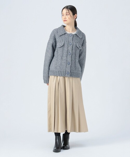 BEAMS HEART（ビームスハート）の「Gジャン風 ニット ブルゾン（ブルゾン・レディース・ホワイト系その他5/ブルー・FREE）」の17枚目の写真