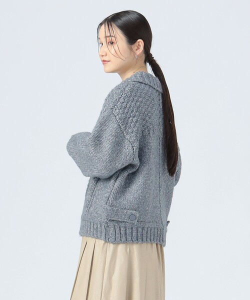 BEAMS HEART（ビームスハート）の「Gジャン風 ニット ブルゾン（ブルゾン・レディース・ホワイト系その他5/ブルー・FREE）」の16枚目の写真