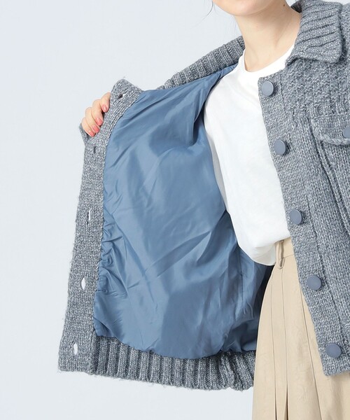 BEAMS HEART（ビームスハート）の「Gジャン風 ニット ブルゾン（ブルゾン・レディース・ホワイト系その他5/ブルー・FREE）」の14枚目の写真