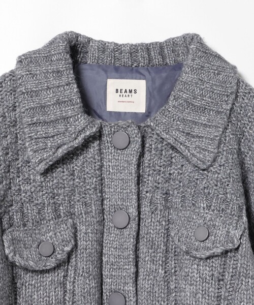 BEAMS HEART（ビームスハート）の「Gジャン風 ニット ブルゾン（ブルゾン・レディース・ホワイト系その他5/ブルー・FREE）」の8枚目の写真