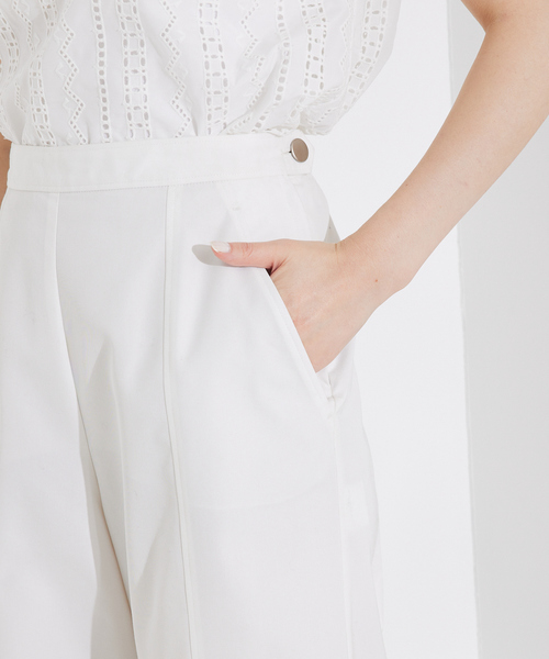 qualite（カリテ）の「撥水ツイルワイドパンツ/夏服（その他パンツ・レディース・カーキ/ホワイト・36/38）」の15枚目の写真