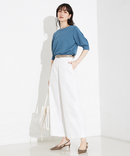 qualite（カリテ）の「撥水ツイルワイドパンツ/夏服（その他パンツ・レディース・カーキ/ホワイト・36/38）」の19枚目の写真