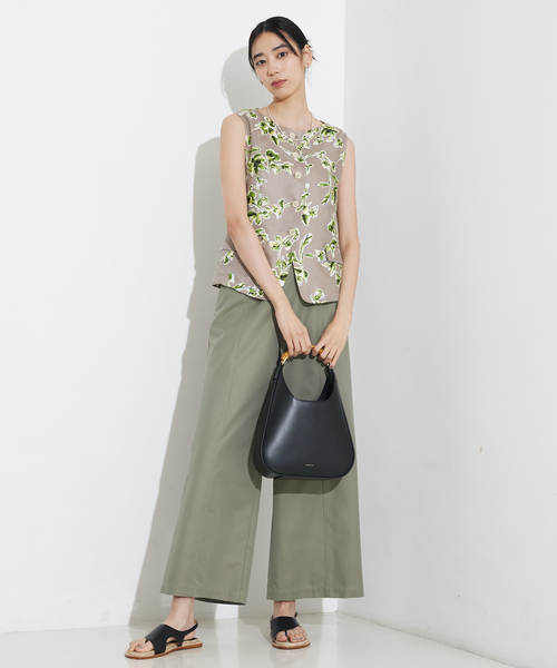 qualite（カリテ）の「撥水ツイルワイドパンツ/夏服（その他パンツ・レディース・カーキ/ホワイト・36/38）」の21枚目の写真