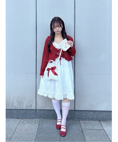 Maison de FLEUR（メゾンドフルール）の「チェリープリントミニリボン2Wayバッグ（ショルダーバッグ・レディース・アイボリー・FREE）」の2枚目の写真