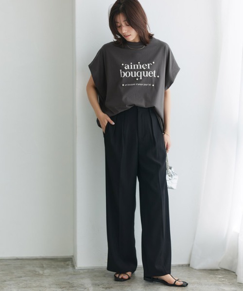 Pierrot(ピエロ)の「パールロゴドルマンコットンTシャツ(Tシャツ/カットソー・レディース・ブラック/グレー系その他/ホワイト×ブラック・M/L)」の8枚目の写真