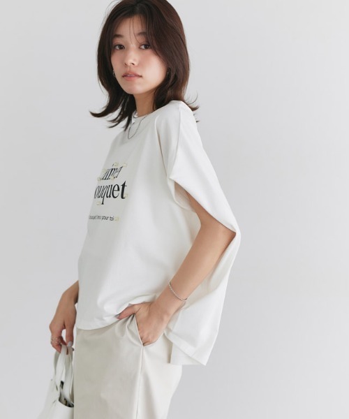 Pierrot(ピエロ)の「パールロゴドルマンコットンTシャツ(Tシャツ/カットソー・レディース・ブラック/グレー系その他/ホワイト×ブラック・M/L)」の10枚目の写真