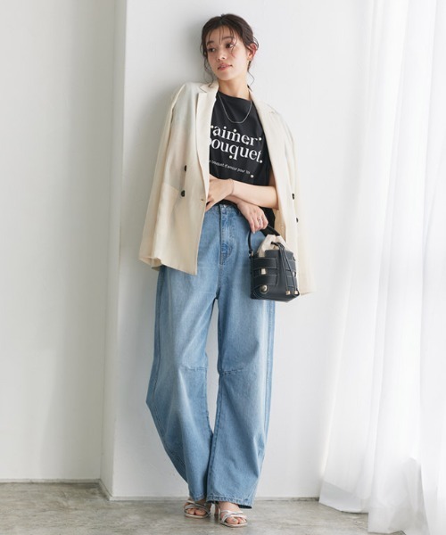 Pierrot(ピエロ)の「パールロゴドルマンコットンTシャツ(Tシャツ/カットソー・レディース・ブラック/グレー系その他/ホワイト×ブラック・M/L)」の17枚目の写真