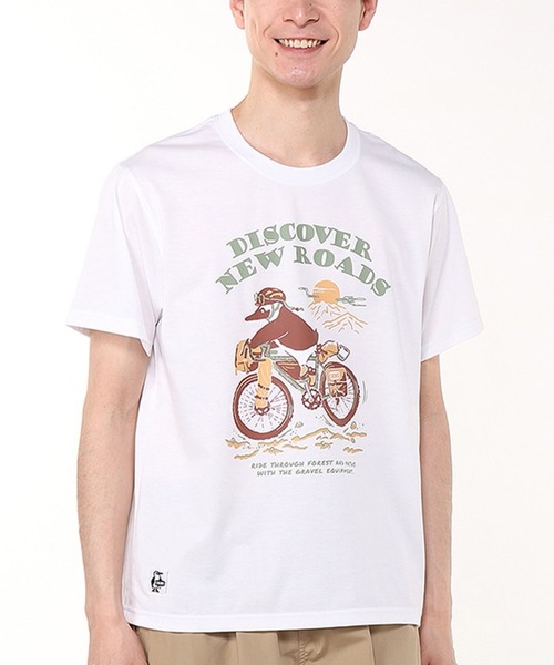 CHUMS(チャムス)の「CHUMS/チャムス 半袖Tシャツ フロントプリント 速乾 UVケア CH01-2537(Tシャツ/カットソー・メンズ・ブラック/ライトベージュ/ブルー/ホワイト・M/L/XL)」の2枚目の写真