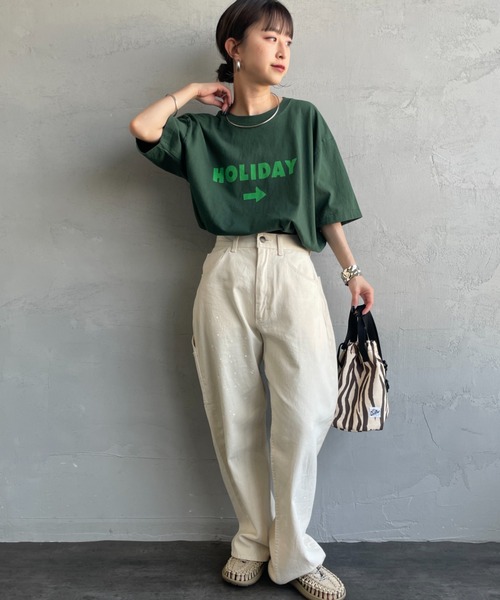 FUNG（ファング）の「[FUNG/ファング] HOLIDAY カットオフ プリントＴシャツ（Tシャツ/カットソー・レディース・グリーン・M）」の8枚目の写真