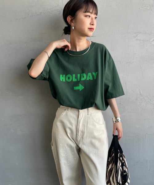 FUNG（ファング）の「[FUNG/ファング] HOLIDAY カットオフ プリントＴシャツ（Tシャツ/カットソー・レディース・グリーン・M）」の11枚目の写真