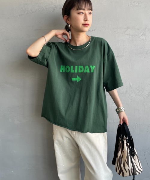 FUNG（ファング）の「[FUNG/ファング] HOLIDAY カットオフ プリントＴシャツ（Tシャツ/カットソー・レディース・グリーン・M）」の15枚目の写真