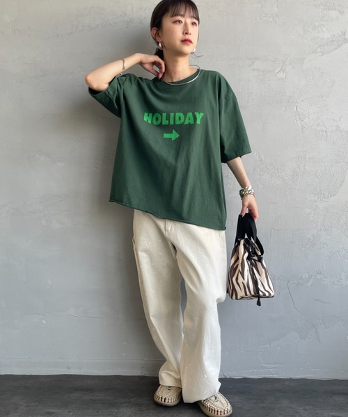 FUNG（ファング）の「[FUNG/ファング] HOLIDAY カットオフ プリントＴシャツ（Tシャツ/カットソー・レディース・グリーン・M）」の18枚目の写真