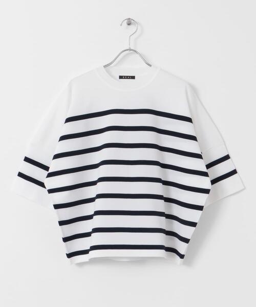 EKAL（エカル）の「ナバルボーダーショートスリーブニットTシャツ（Tシャツ/カットソー・レディース・ネイビー/ベージュ系その他・ONE）」の19枚目の写真