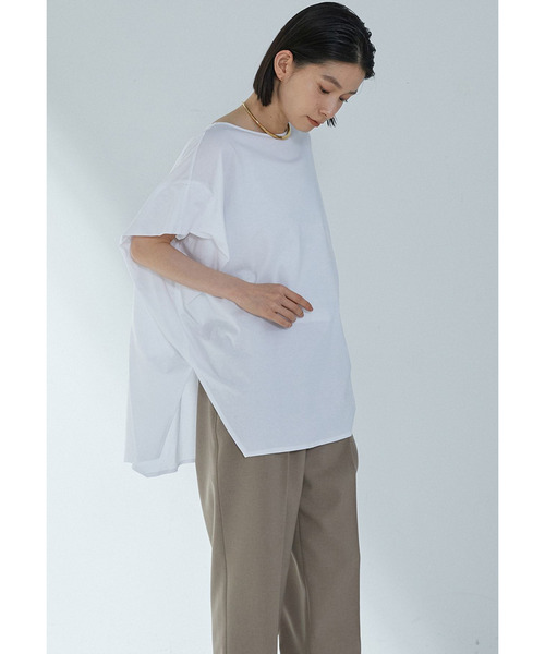 1er Arrondissement（プルミエアロンディスモン）の「【リニューアル】プレミアム天竺ニュアンストップス（Tシャツ/カットソー・レディース・オフホワイト/ブラック系その他3/ブラウン系その他5/グレー系その他7・FREE）」の2枚目の写真