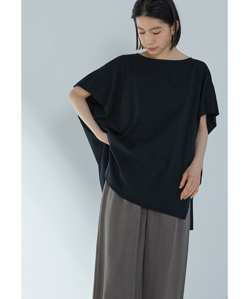 1er Arrondissement（プルミエアロンディスモン）の「【リニューアル】プレミアム天竺ニュアンストップス（Tシャツ/カットソー・レディース・オフホワイト/ブラック系その他3/ブラウン系その他5/グレー系その他7・FREE）」の6枚目の写真