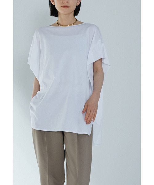 1er Arrondissement（プルミエアロンディスモン）の「【リニューアル】プレミアム天竺ニュアンストップス（Tシャツ/カットソー・レディース・オフホワイト/ブラック系その他3/ブラウン系その他5/グレー系その他7・FREE）」の9枚目の写真