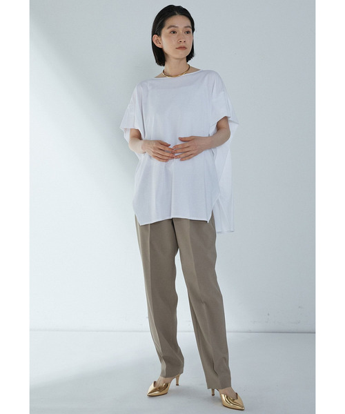 1er Arrondissement（プルミエアロンディスモン）の「【リニューアル】プレミアム天竺ニュアンストップス（Tシャツ/カットソー・レディース・オフホワイト/ブラック系その他3/ブラウン系その他5/グレー系その他7・FREE）」の10枚目の写真