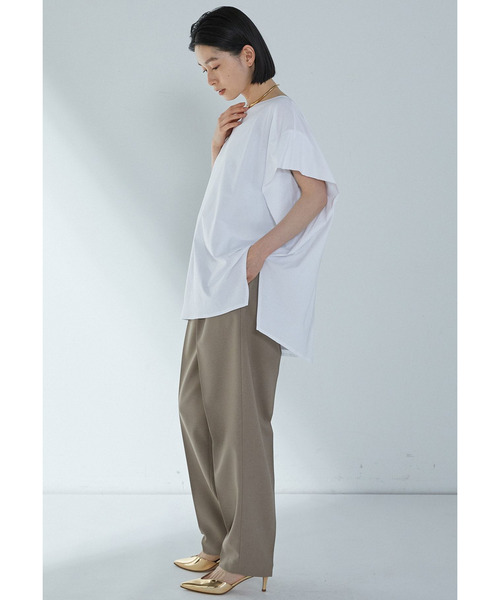 1er Arrondissement（プルミエアロンディスモン）の「【リニューアル】プレミアム天竺ニュアンストップス（Tシャツ/カットソー・レディース・オフホワイト/ブラック系その他3/ブラウン系その他5/グレー系その他7・FREE）」の11枚目の写真