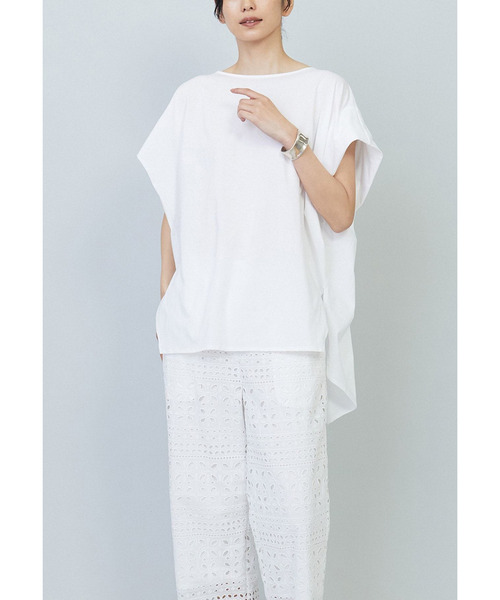 1er Arrondissement（プルミエアロンディスモン）の「【リニューアル】プレミアム天竺ニュアンストップス（Tシャツ/カットソー・レディース・オフホワイト/ブラック系その他3/ブラウン系その他5/グレー系その他7・FREE）」の14枚目の写真