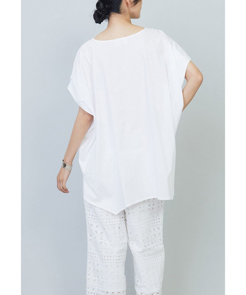 1er Arrondissement（プルミエアロンディスモン）の「【リニューアル】プレミアム天竺ニュアンストップス（Tシャツ/カットソー・レディース・オフホワイト/ブラック系その他3/ブラウン系その他5/グレー系その他7・FREE）」の16枚目の写真