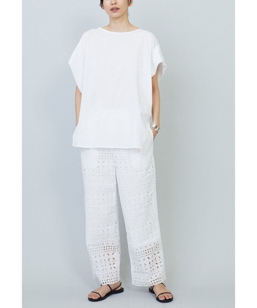 1er Arrondissement（プルミエアロンディスモン）の「【リニューアル】プレミアム天竺ニュアンストップス（Tシャツ/カットソー・レディース・オフホワイト/ブラック系その他3/ブラウン系その他5/グレー系その他7・FREE）」の17枚目の写真