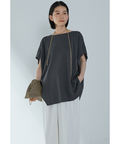 1er Arrondissement（プルミエアロンディスモン）の「【リニューアル】プレミアム天竺ニュアンストップス（Tシャツ/カットソー・レディース・オフホワイト/ブラック系その他3/ブラウン系その他5/グレー系その他7・FREE）」の21枚目の写真