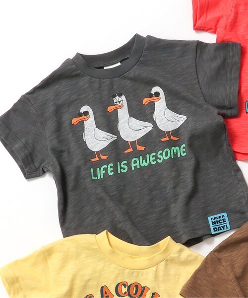 BREEZE（ブリーズ）の「【ジュニア対応】4柄アニマル半袖Tシャツ（Tシャツ/カットソー・キッズ・レッド/ブラウン/チャコール/イエロー・80/90/100/110/120/140/130）」の2枚目の写真