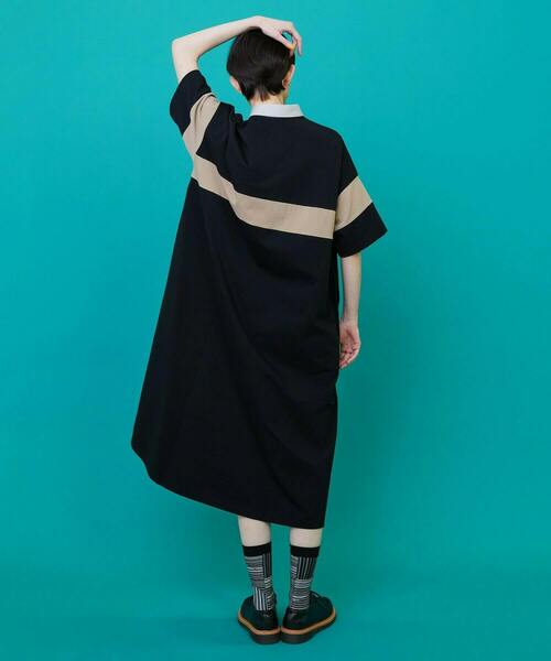 FRAPBOIS（フラボア）の「ラガーワンピ（ワンピース・レディース・ブラック/ブルー・1）」の10枚目の写真