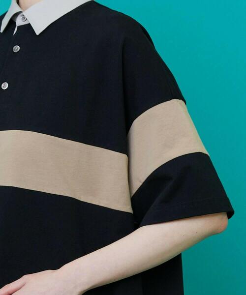 FRAPBOIS（フラボア）の「ラガーワンピ（ワンピース・レディース・ブラック/ブルー・1）」の12枚目の写真