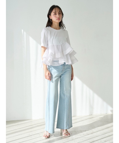 SNIDEL｜異素材ペプラムTシャツ | Rakuten Fashion(楽天