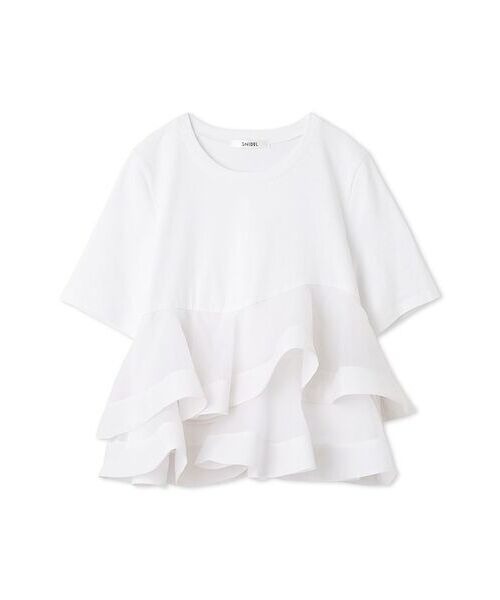 SNIDEL（スナイデル）の「異素材ペプラムTシャツ（Tシャツ