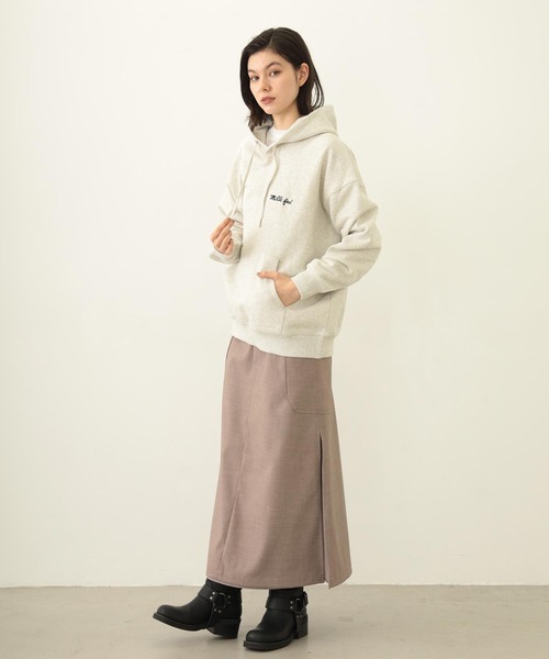 MILKFED.（ミルクフェド）の「ICING LOGO WIDE SWEAT HOODIE（パーカー・レディース・オートミール/チャコール/ネイビー・M/L）」の16枚目の写真