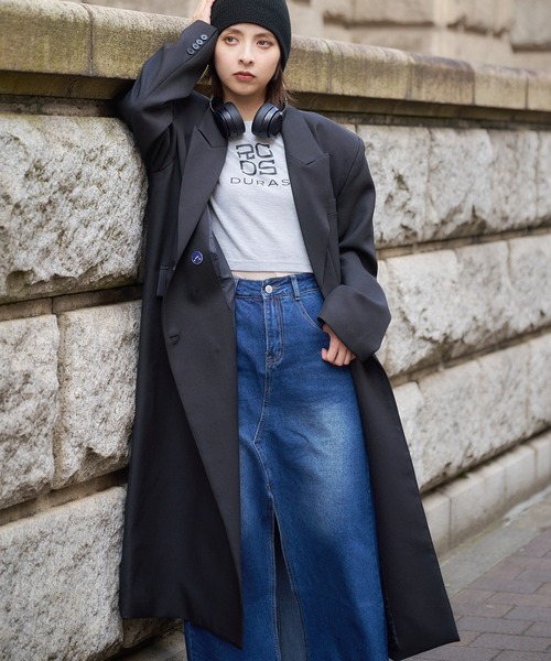 DURAS(デュラス)の「ダブルテーラードコート(テーラードジャケット・レディース・イエロー/ブラック・FREE)」の1枚目の写真