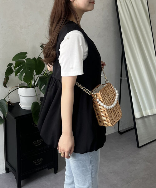 prose verse(プロズヴェール)の「バルーン切替Vネックペプラムジレ(ベスト・レディース・ブラック・LARGE/MEDIUM)」の19枚目の写真