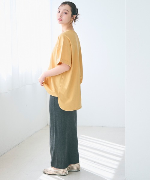 coca（coca）（コカ）の「ビッグTシャツ（Tシャツ/カットソー・レディース・ホワイト/イエロー・L/M/S）」の13枚目の写真