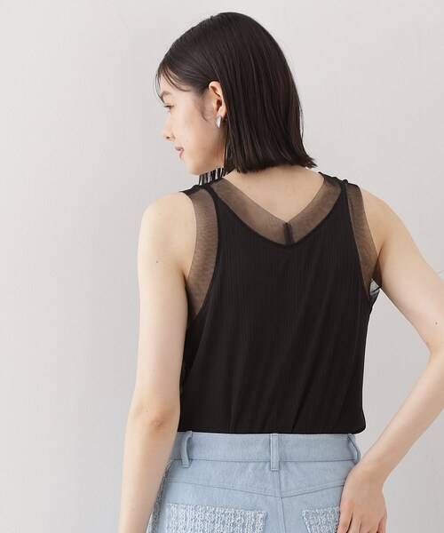 THE SHOP TK （ザ ショップ ティーケー ）の「ランダムリブシアータンク【洗える】（タンクトップ・レディース・オフホワイト/ブラック/サックスブルー・12/13）」の9枚目の写真
