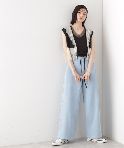 THE SHOP TK （ザ ショップ ティーケー ）の「ランダムリブシアータンク【洗える】（タンクトップ・レディース・オフホワイト/ブラック/サックスブルー・12/13）」の10枚目の写真